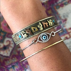 Silver and Blue Evil Eye Bracelet
